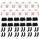 12’li Denizci Askeri Kıyafet Seti (Beyaz Fanila – Siyah Boxer – Siyah Çorap)