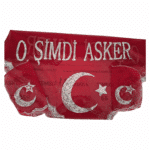 “O Şimdi Asker” Şalı ve İkili Eldiven Seti Kırmızı