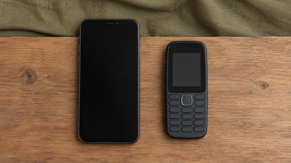 Akıllı telefon ile kamerasız temel tuşlu telefon karşılaştırması