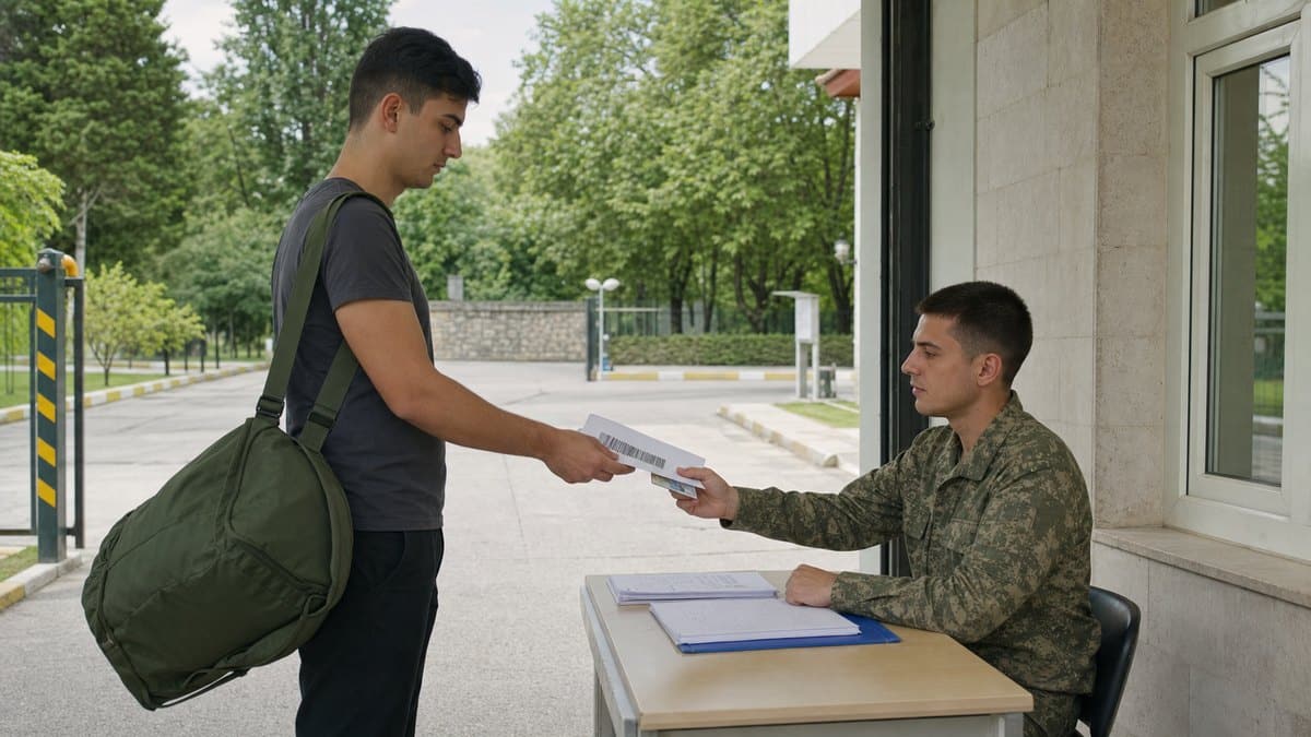 Askerî birlik girişinde kimlik ve sevk belgesi teslim kontrolü